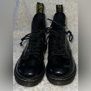 Dr Doc Martens Toddler Girls size 7 Glitter Black Kids Boots